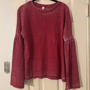 Xhilaration Burgundy Long Sleeve Top